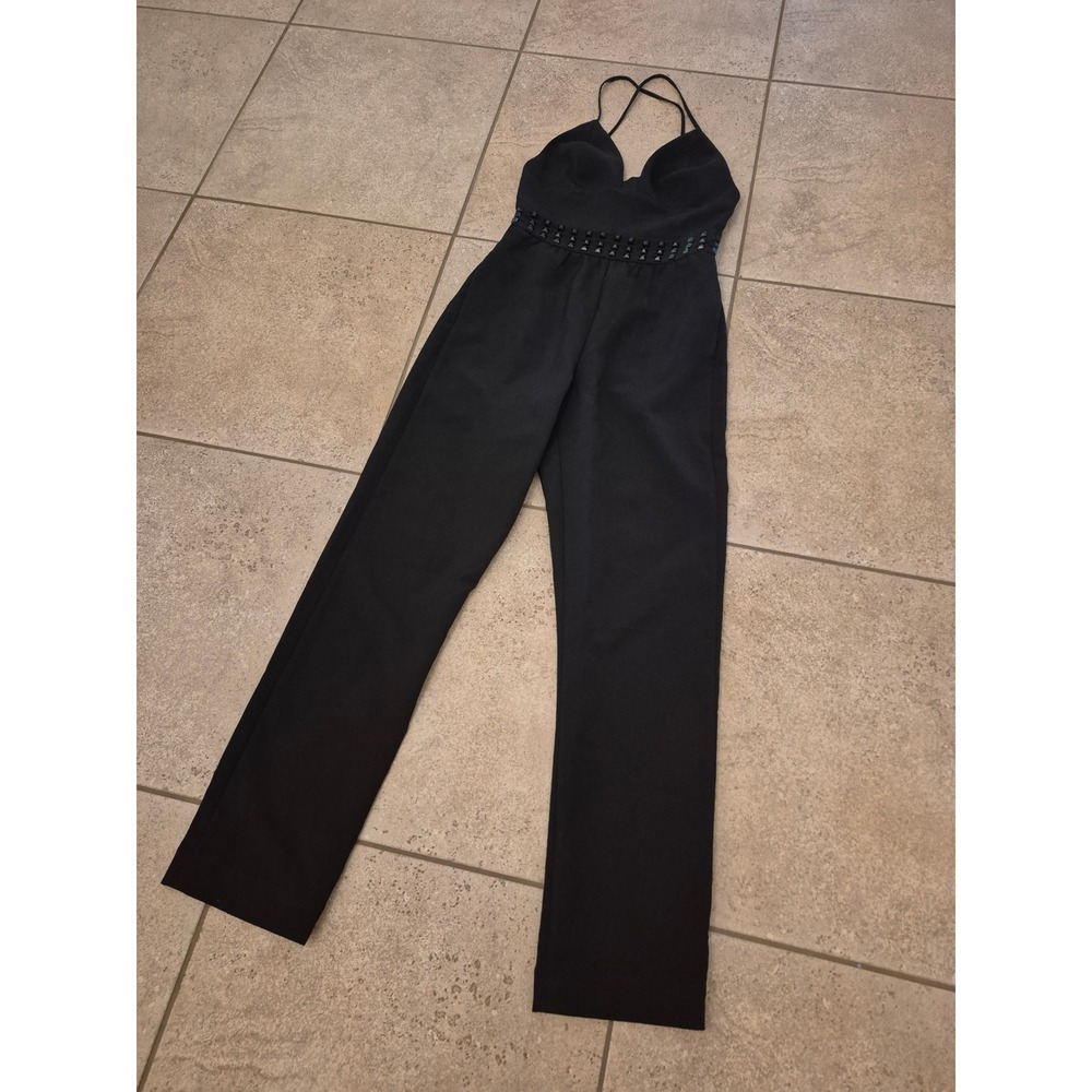 House of CB London Black Studded Belted Women's Jumsuit - Size: Small - Picture 3 of 11
